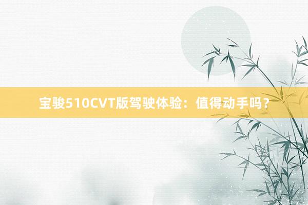 宝骏510CVT版驾驶体验：值得动手吗？